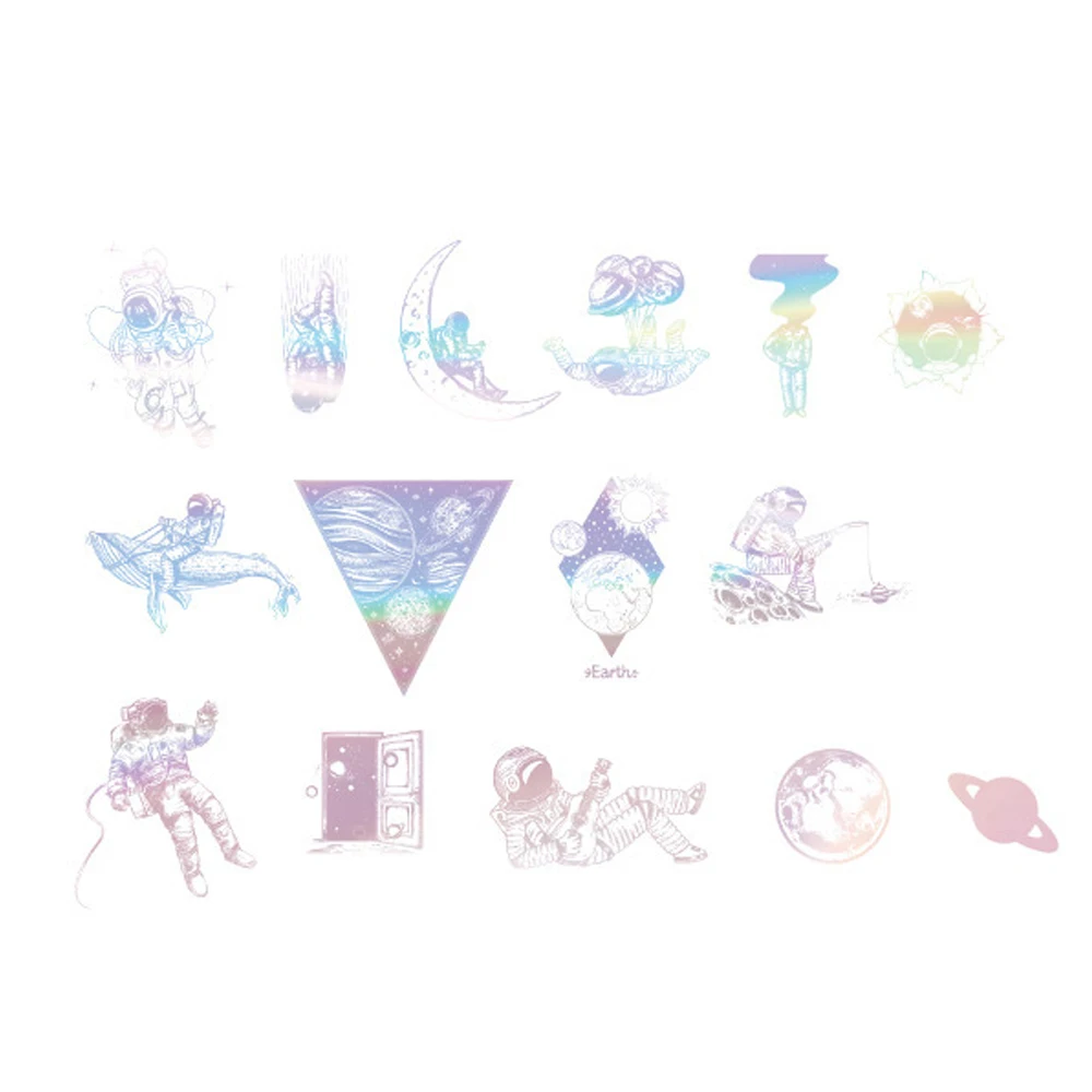 45 шт. лазерные бронзирующие космические волшебные наклейки для девочек детские