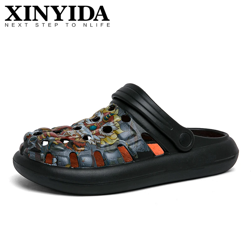 

Summer Men's Garden Clogs Slip On Breathable Water Beach Sandals Lightweight Summer Slippers For Men Plus Size 38-45