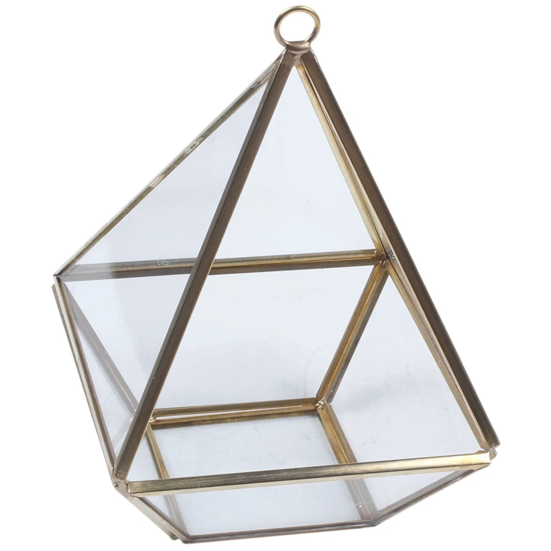 

Бокс-органайзер в форме алмаза, стеклянная шкатулка с геометрическим рисунком для хранения косметики, для коллекционирования ювелирных из...