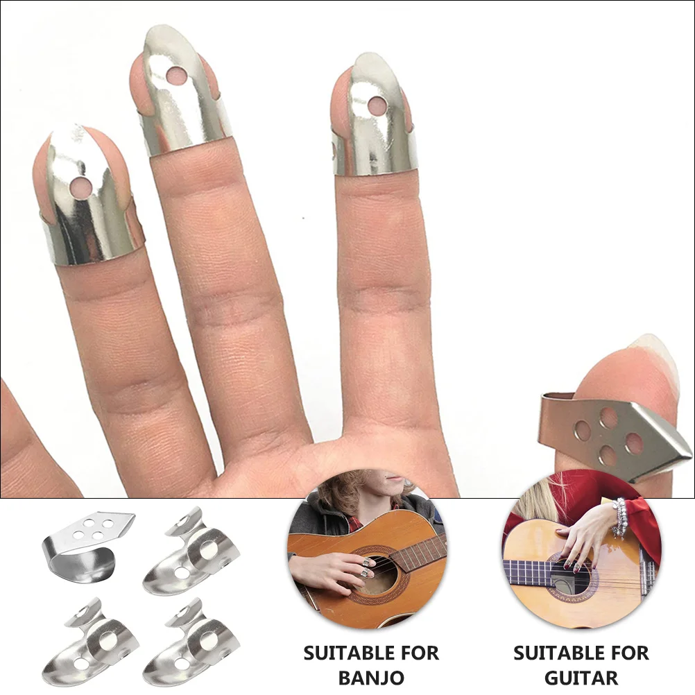 4 PCS Guitar Pick Thumb Picks Bass Banjo Acoustic Supplies Parts Smooth Plectrum Speed ​​