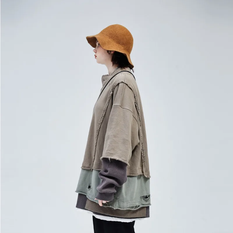 HKSH осень-зима новая мужская толстовка в стиле панк нестандартной длины с