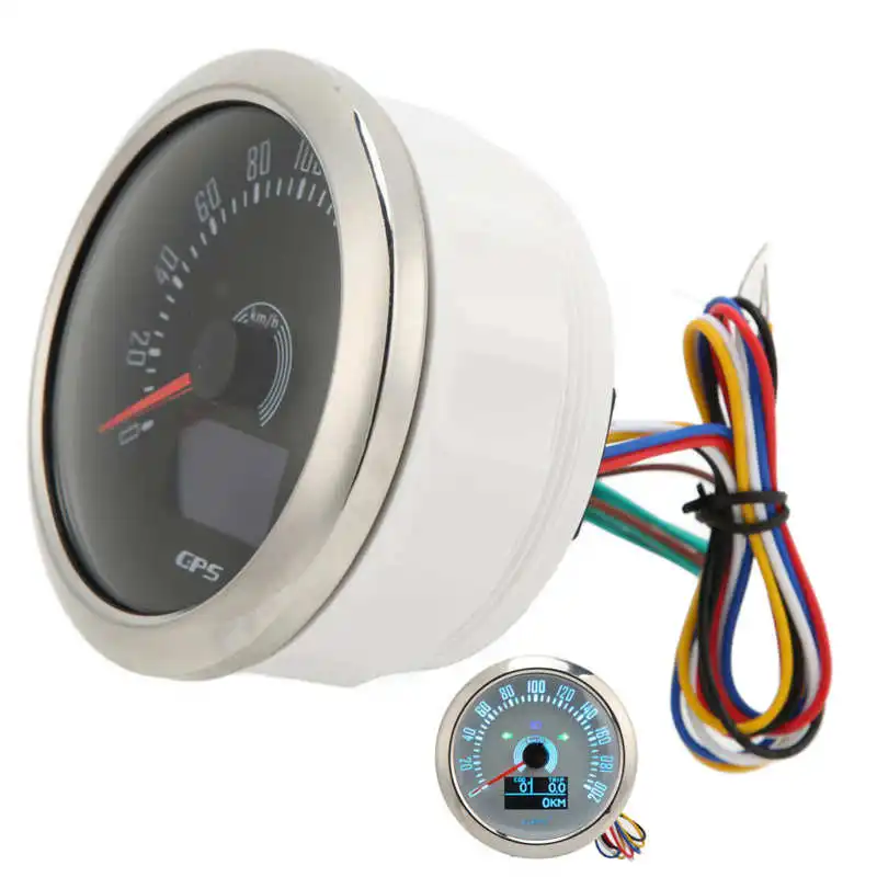 

GPS Speedometer Speed Gauge Adjustable 7 Color Backlit Antifog Curved Glass for Car RV Marine Boat Ship