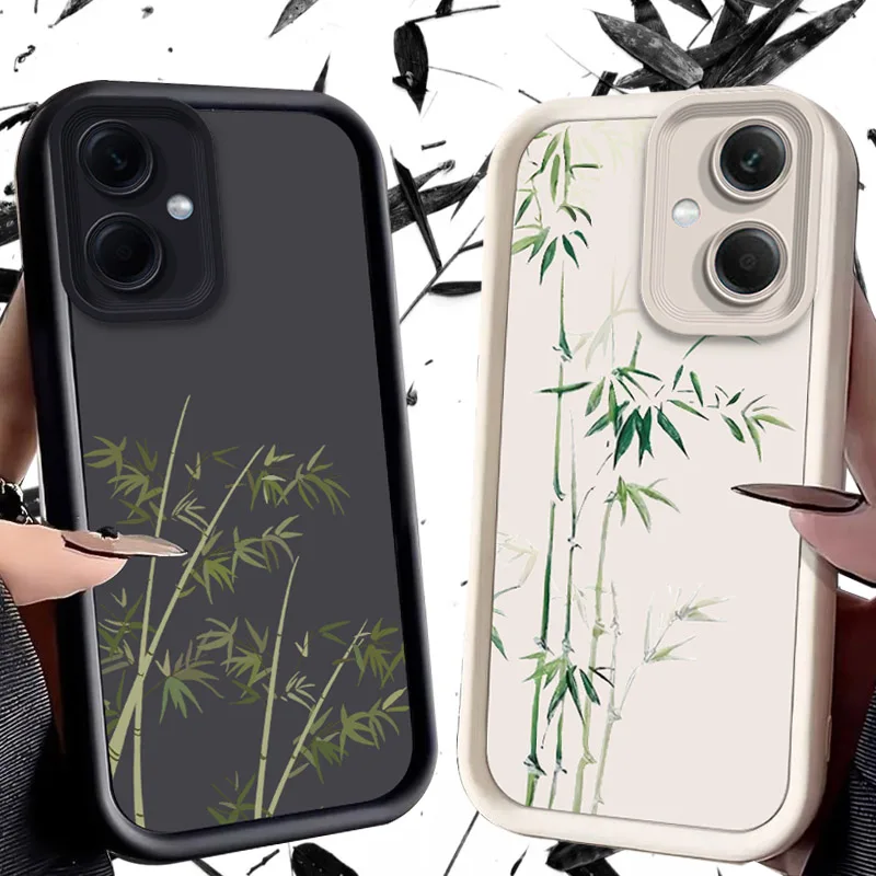 Bamboo Leaf Case for Xiaomi Redmi Note 13 12 Pro Plus 4G 5G 13C 12C Turbo 11 11S 10 10S 9 10A 10C 9C A2 A1 Soft Silicone Cover