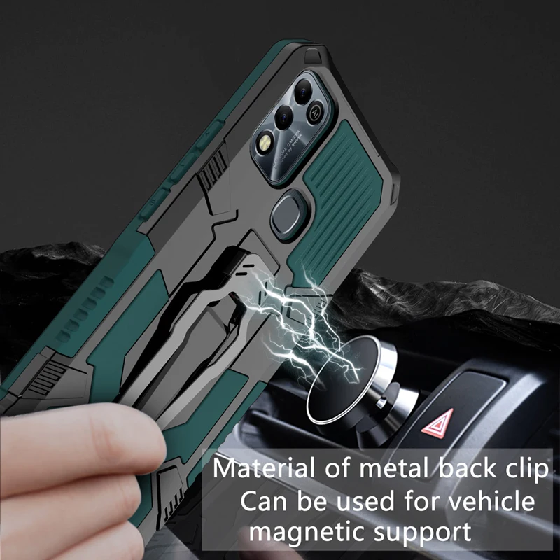 haoxuan shockproof back clip phone case for infinix hot 9 10 11s play car holder protective cover for infinix note 11 smart4 6 free global shipping