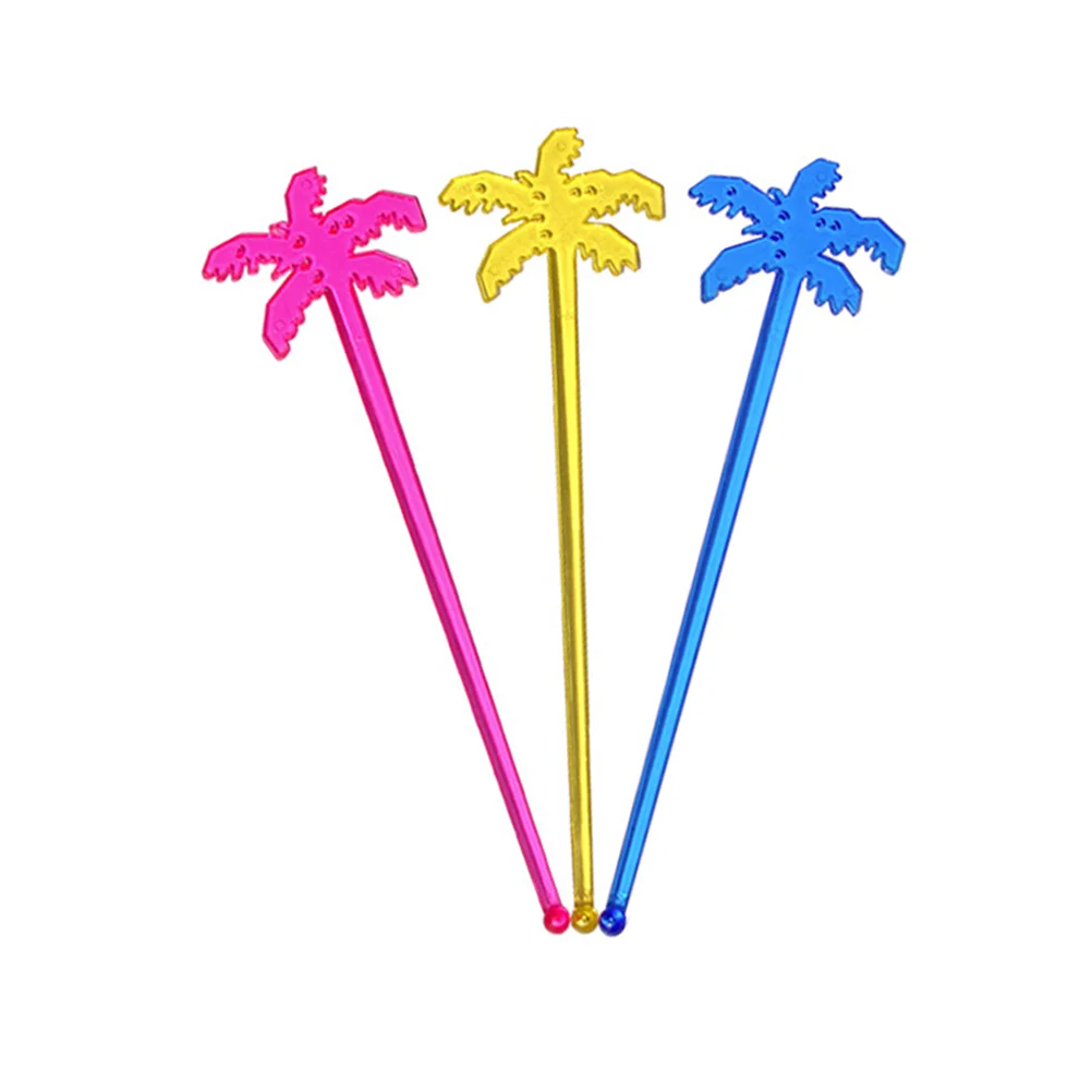

Sticks Swizzle Stirrers Drink Cocktail Stir Stirring Stick Coffee Beverage Stirrer Mixing Hawaiian Cocktails Rod Tree Tropical