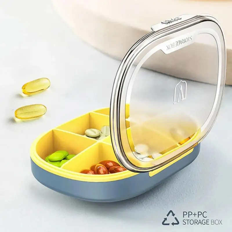 

Portable Medicine Vitamin Holder Container 4/6 Grids Travel Pill Organizer Moisture Proof Pill Box Pocket Purse Daily Pill Case