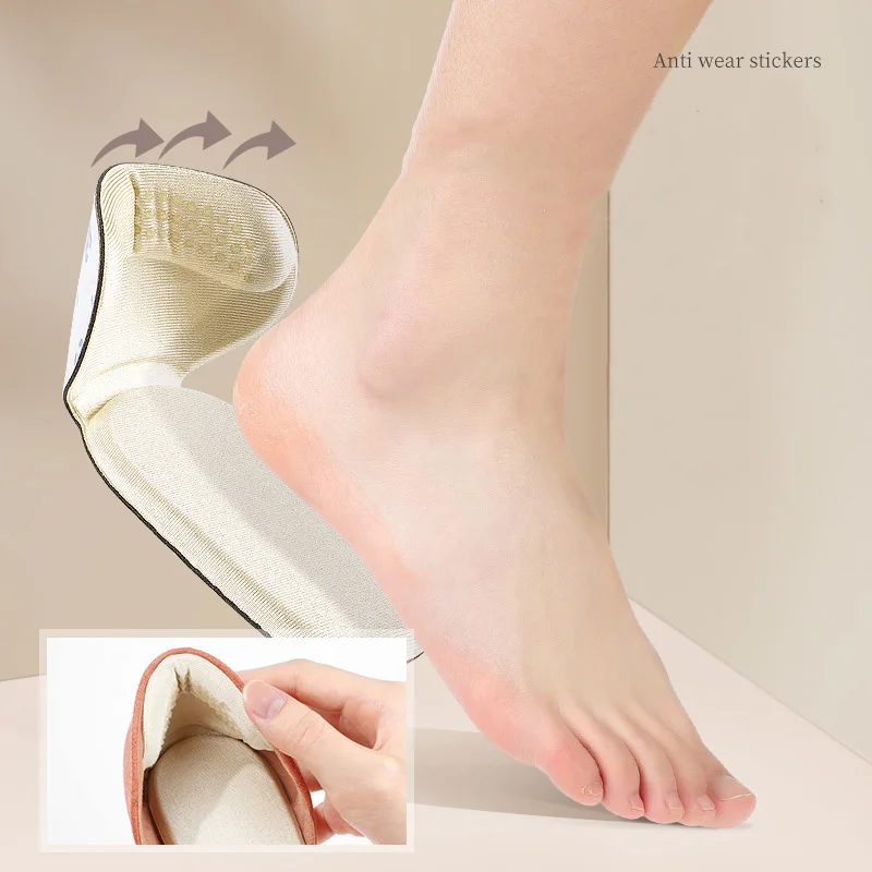T Shape Sponge Heel Stickers Shoe Cushion Heel Protector for Shoes High Heels Inserts Heel Pads Shoe Adjuster Women Half Insoles