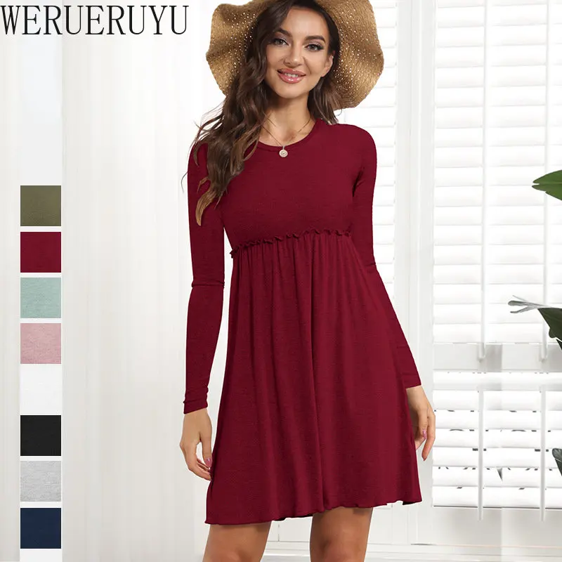 

New Black Long Sleeve Mini Pleated Dress Woman Y2k Aesthetic Clothes Autumn Winter Elegant Casual Dresses for Women 2022 Vestido