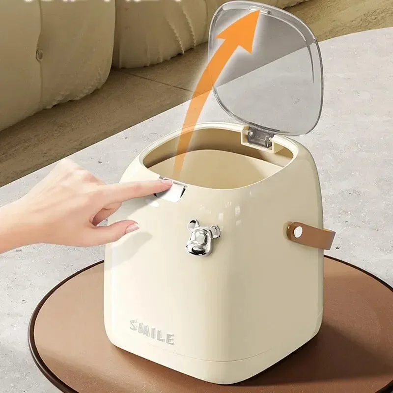 Роскошный Настольный мусорный бак Beishan 2L маленькая бумажная корзина с ручкой