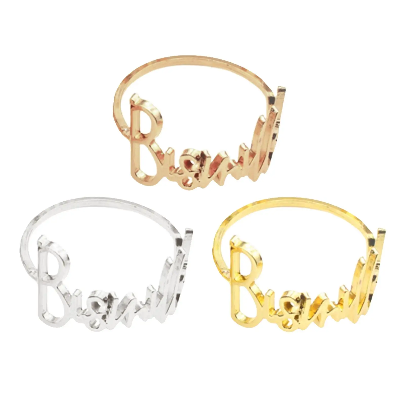 

10 Pieces Napkin Holders DIY Cloth Holder Bismillah Letter Napkin Rings Set for Table Setting Ramadan Banquet Hotel Decoration