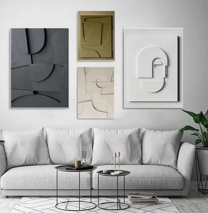 Абстрактная геометрическая картина на холсте 3D эффект набор