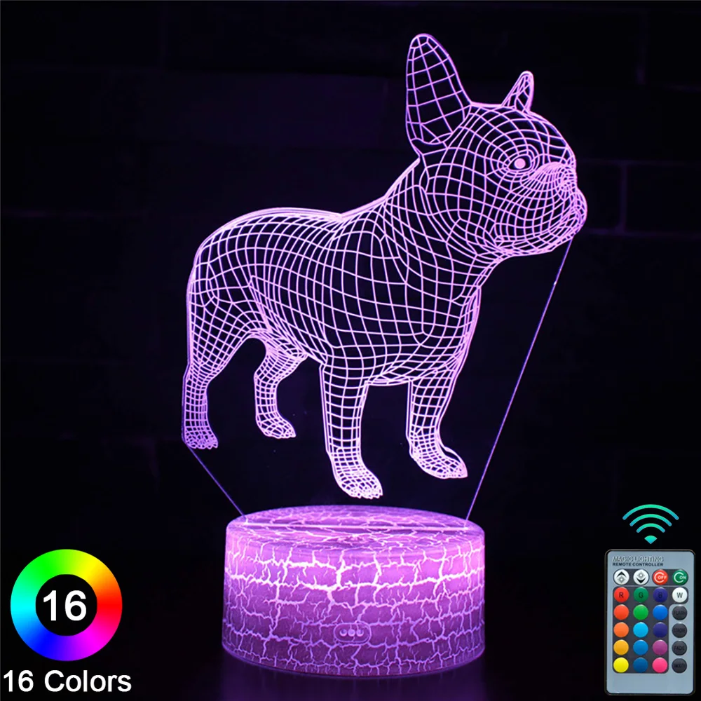 

Светодиодные 3D ночники для собак с сенсорным управлением, новинка, настольная лампа, декор для комнаты, Рождественский подарок на день рожд...