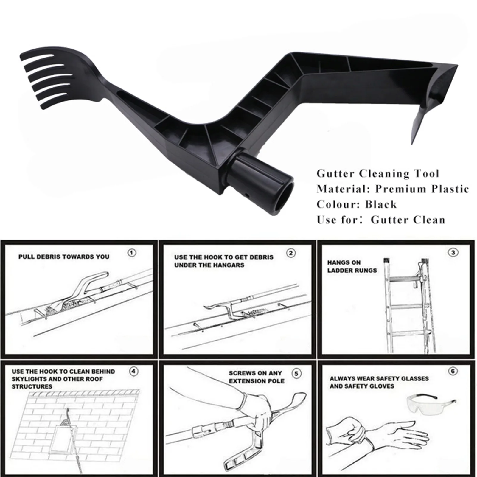 Инструмент для очистки крыши водосточные желоба с резьбовым дизайном инструмент