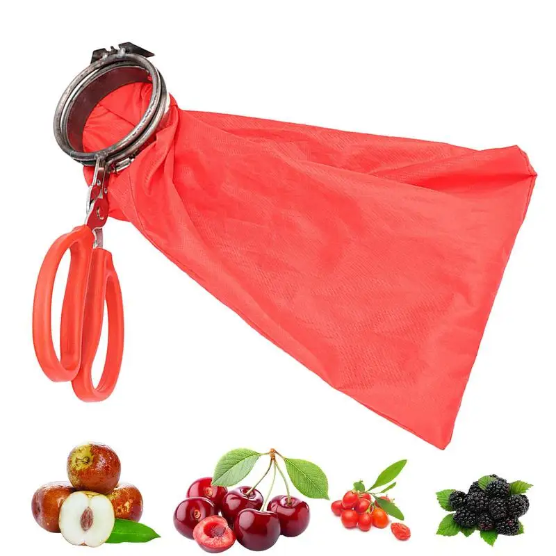 

Fruit Tree Picker Carbon Steel Non-Slip Pepper Catcher With Storage Bag Portable Fruit Catcher For Dates Loquats Labor-Saving