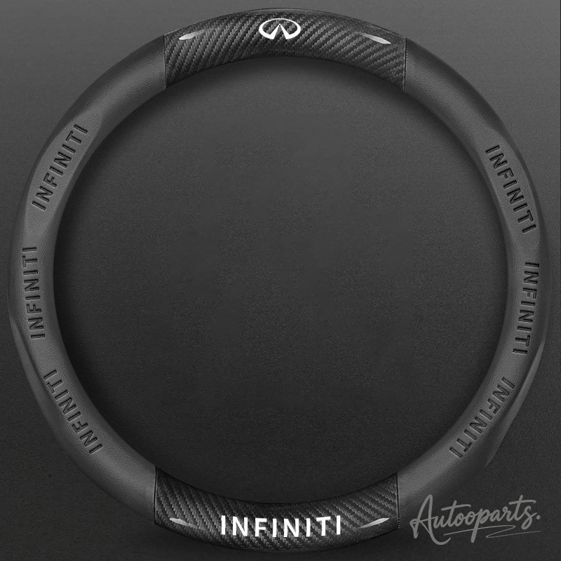 Фото Чехол на руль из карбона и кожи для Infiniti Q50 Q60S Q70 QX30 QX50 QX55 QX56 QX60 QX70 QX8 JX35 EX25 FX35 M35 ESQ №3