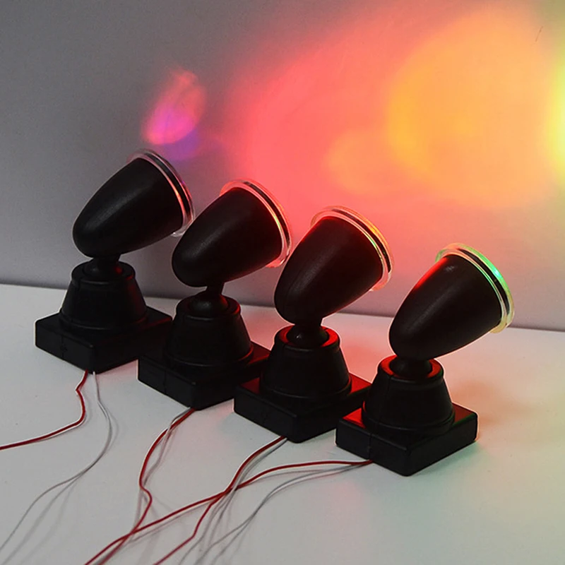 

Mini Spotlight Model Plastic Stage Light Evemodel 5pcs Model Railway O Scale 1:50 Christmas Lamp Spotlight Flood Lights Warm