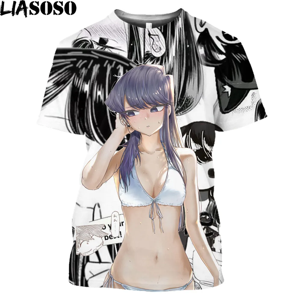 

Лидер продаж, футболка в стиле японского аниме Komi't Communicate Komi Shouko для мужчин и женщин, сексуальная девушка Hentai, Повседневная футболка Otaku Harajuku,...