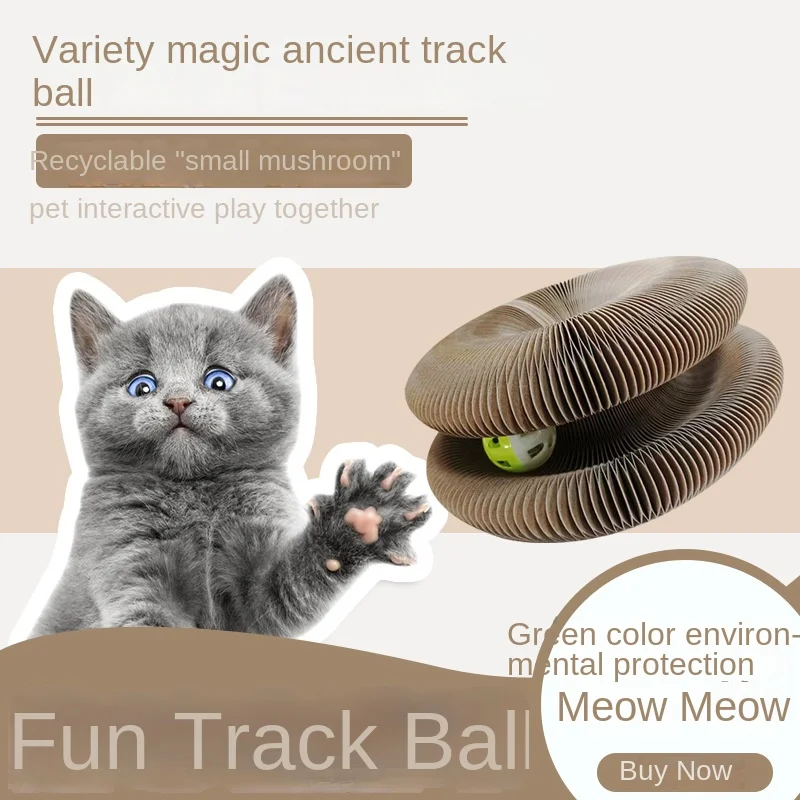 

Dog Toy Cat Toys Interactive Pet Supplies Accordion Track Ball Corrugated Bell Ball New Cat Toy Turntable Cat Scratching Board