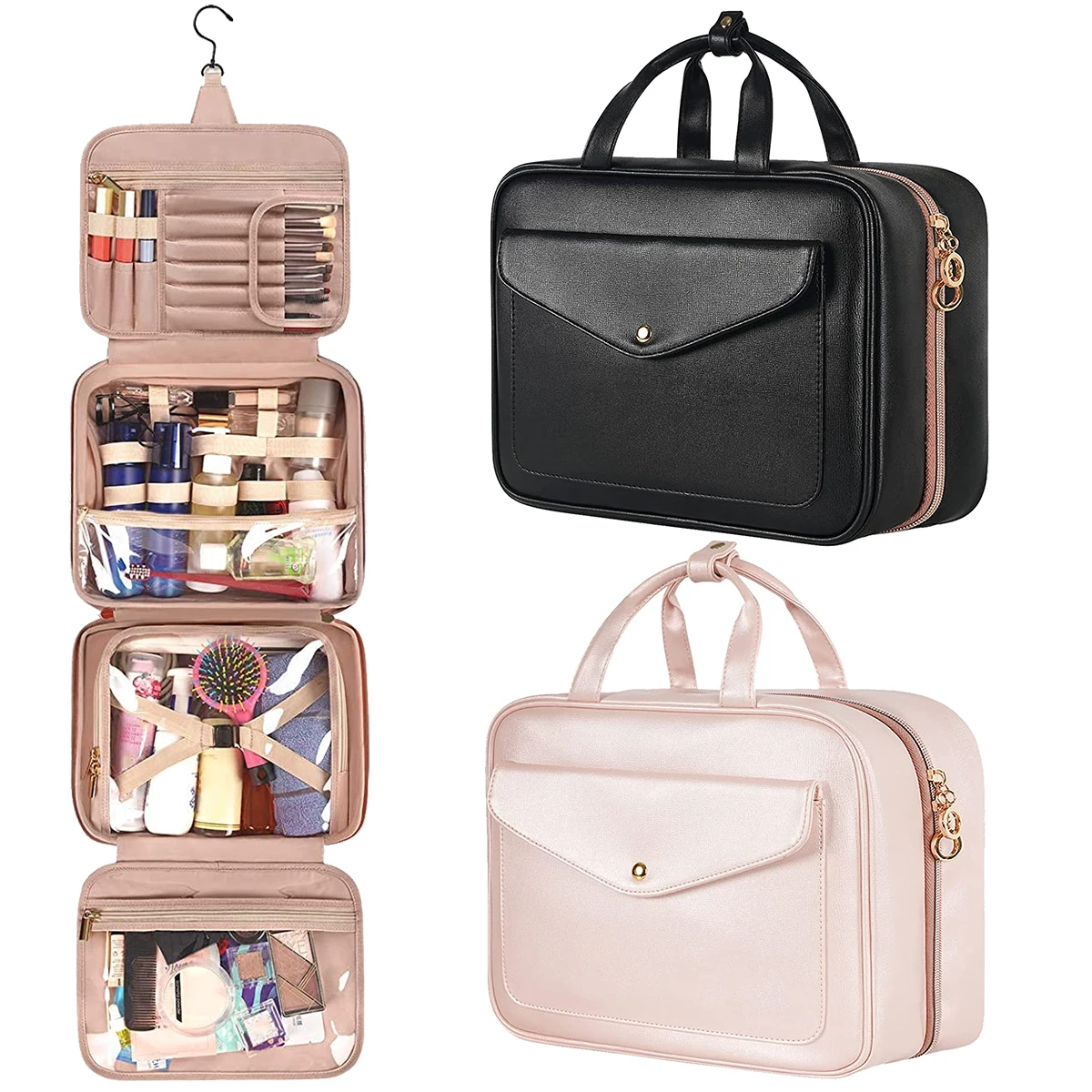 

Подвесная сумка для туалетных принадлежностей, водонепроницаемая дорожная косметичка, портативная косметичка, вместительный органайзер д...