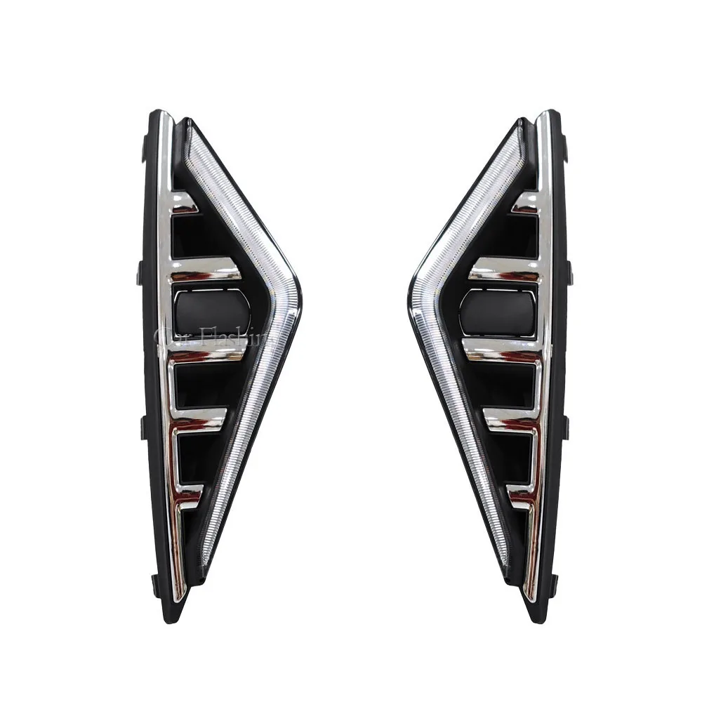 Фото Светодиодные ДХО для Haval H6 2020 2021 2022: Дневные ходовые огни с желтым сигналом поворота, противотуманные фары, накладки на фары, ходовые огни, головное освещение №4