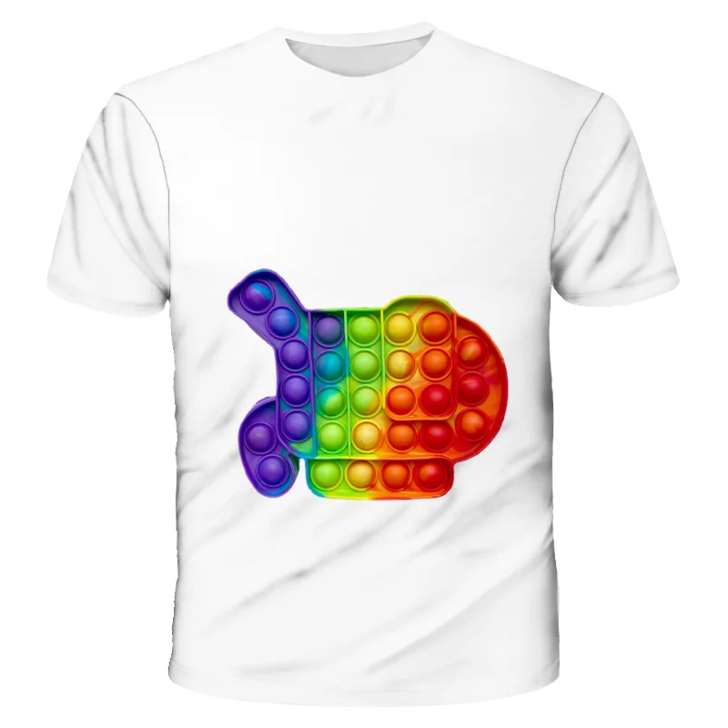 

Rainbow Circle Family Game Cute Boys Girls Shiatsu Funny Pop T-Shrit T Shirt 3D Print Unisex Kids Children Clothing Color Tops
