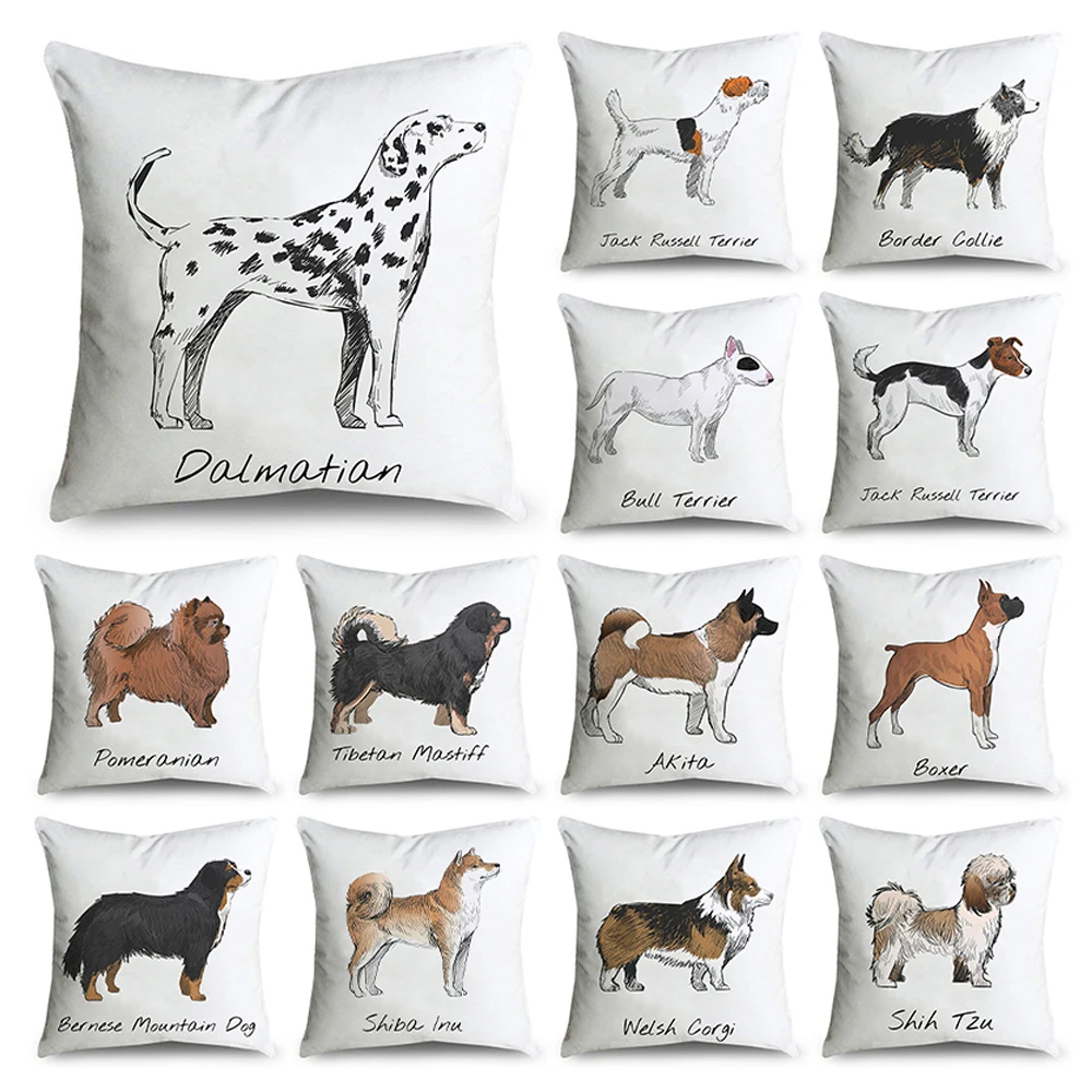 

Home Decor Cartoon Cute Dog Pattern Print Pillowcase Car Sofa Home Decor Bedroom Pillow