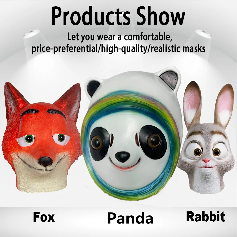 Маска животного панда Лошадь Единорог Роскошная Новинка Хэллоуин искусственное
