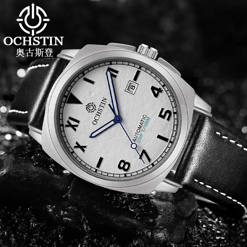 Фото Часы серии OCHSTIN Master, Лидер продаж, мужские часы с автоматическим механическим механизмом, мужские водонепроницаемые наручные часы с ремешком из натуральной кожи №1
