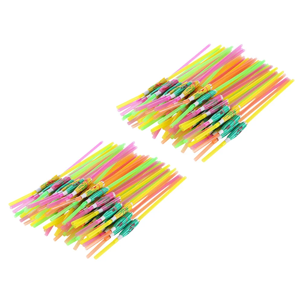 

100Pcs Umbrellas Straw Disposable Tea Straws Party Drink Straws