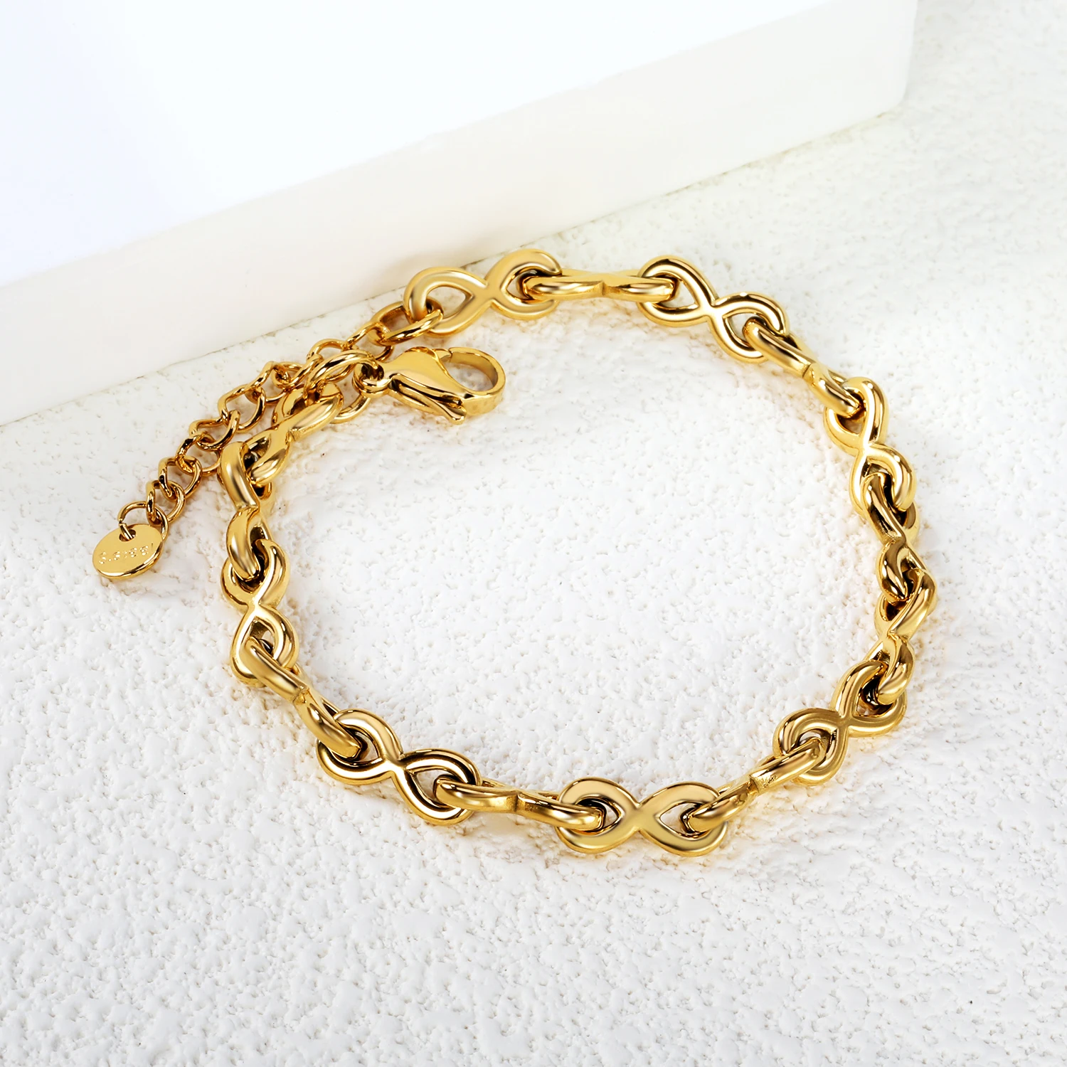 Браслет-цепочка из нержавеющей стали в форме ракушки кофейных зерен