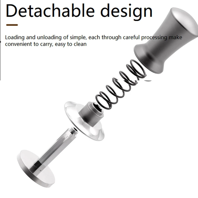Прес для кофе из нержавеющей стали с пружинным плоским ручным тампером 53 мм