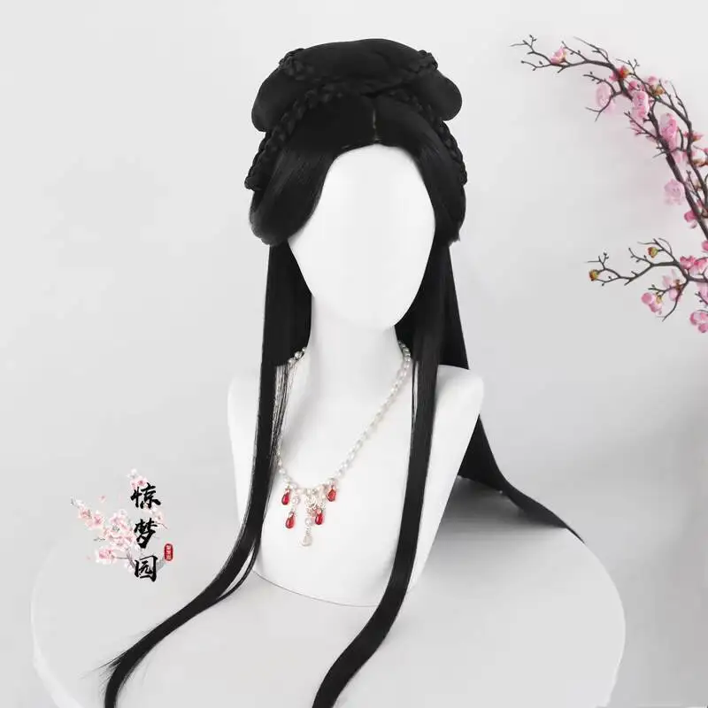 Фото Парик Hanfu в древнем стиле Dream Garden для женщин, парик на всю голову супер феи, юбка Ru, длинный прямой парик на всю голову №3