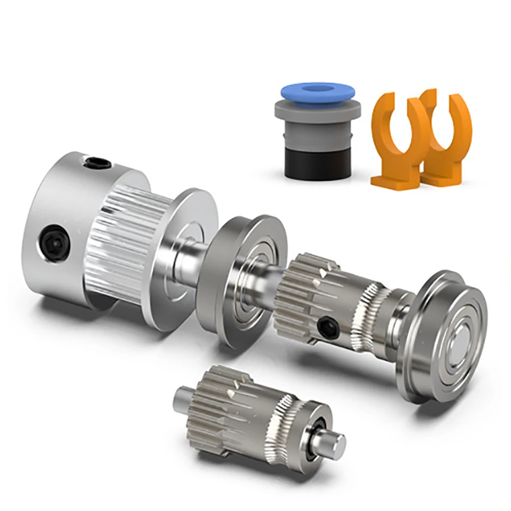 

3D Printer M4 Extruder Kit 2GT 20T Tooth Pulley 188-2GT Belt Loop 5x50mm Shaft Bearing F625-2RS Dual Gear Motion For Voron