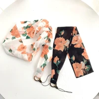 new mobile phone lanyard to prevent silk scarf hanging neck wide version ethnic style mobile phone long rope wristband silk