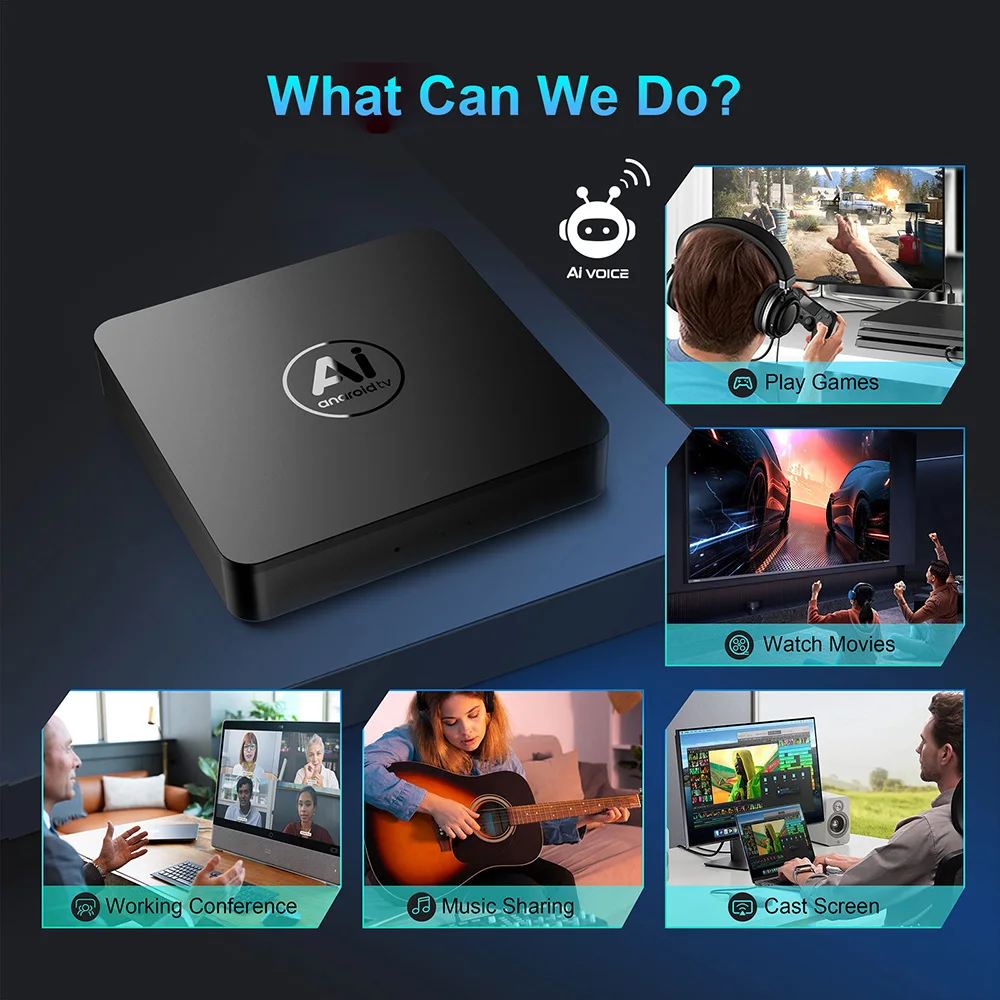 Smart TV Box Velec I96 Z17, Android 15.0 с голосовым управлением и автоматической регулировкой изображения, потоковый медиаплеер 4K HD (art.: 3920d444ac4bb) - 3920d444ac4bb