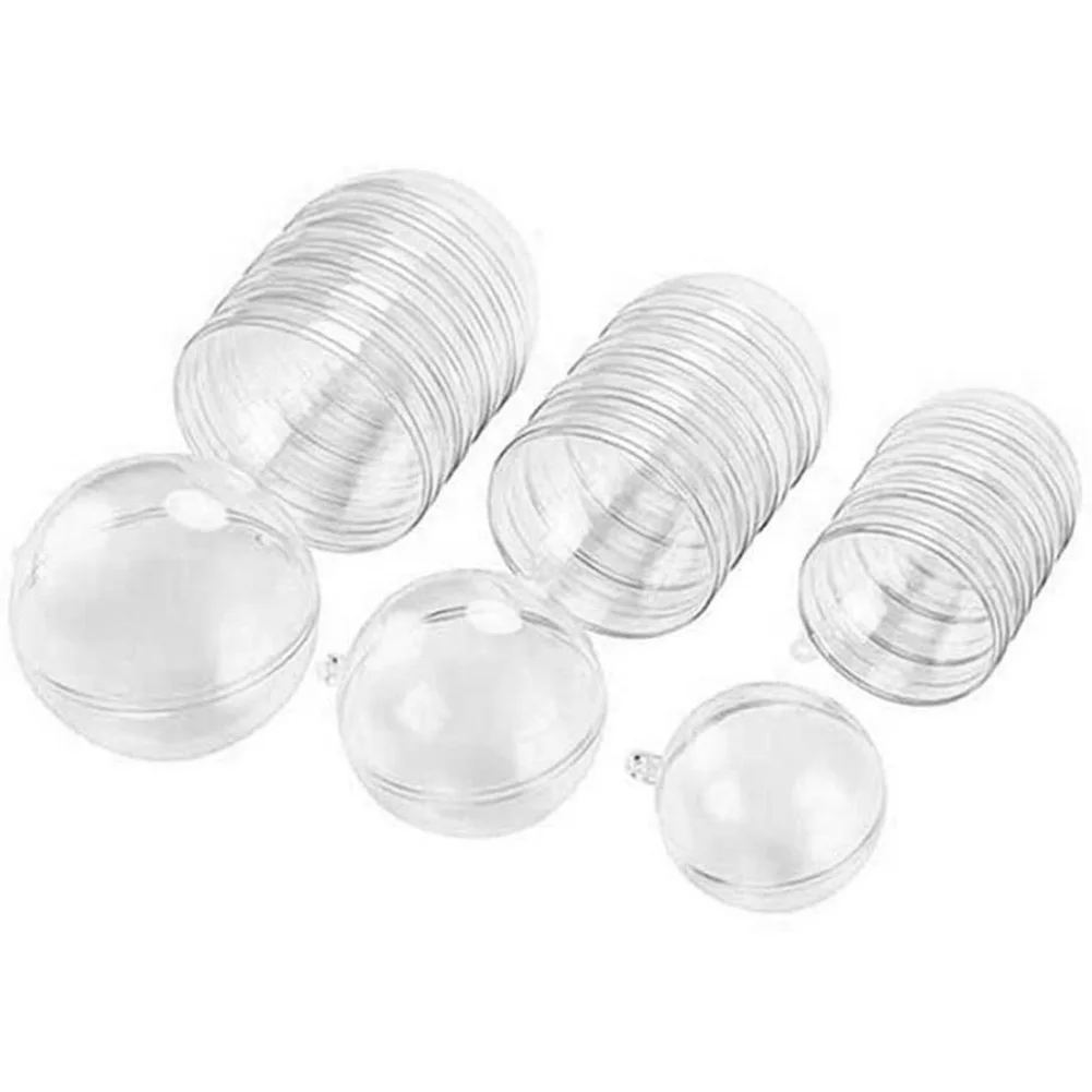 

30Pcs Plastic Hollow Ball Christmas Hollow Ball Decoration Ball Sky Window Transparent Ball Candy Packaging Box