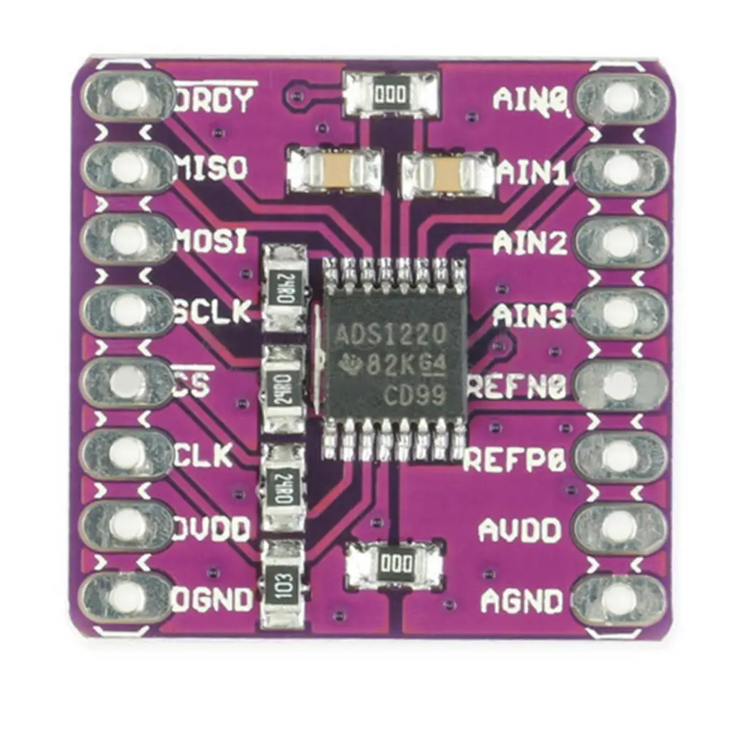 ADS1220 2-канальный преобразователь АЦП малой мощности для измерения датчика