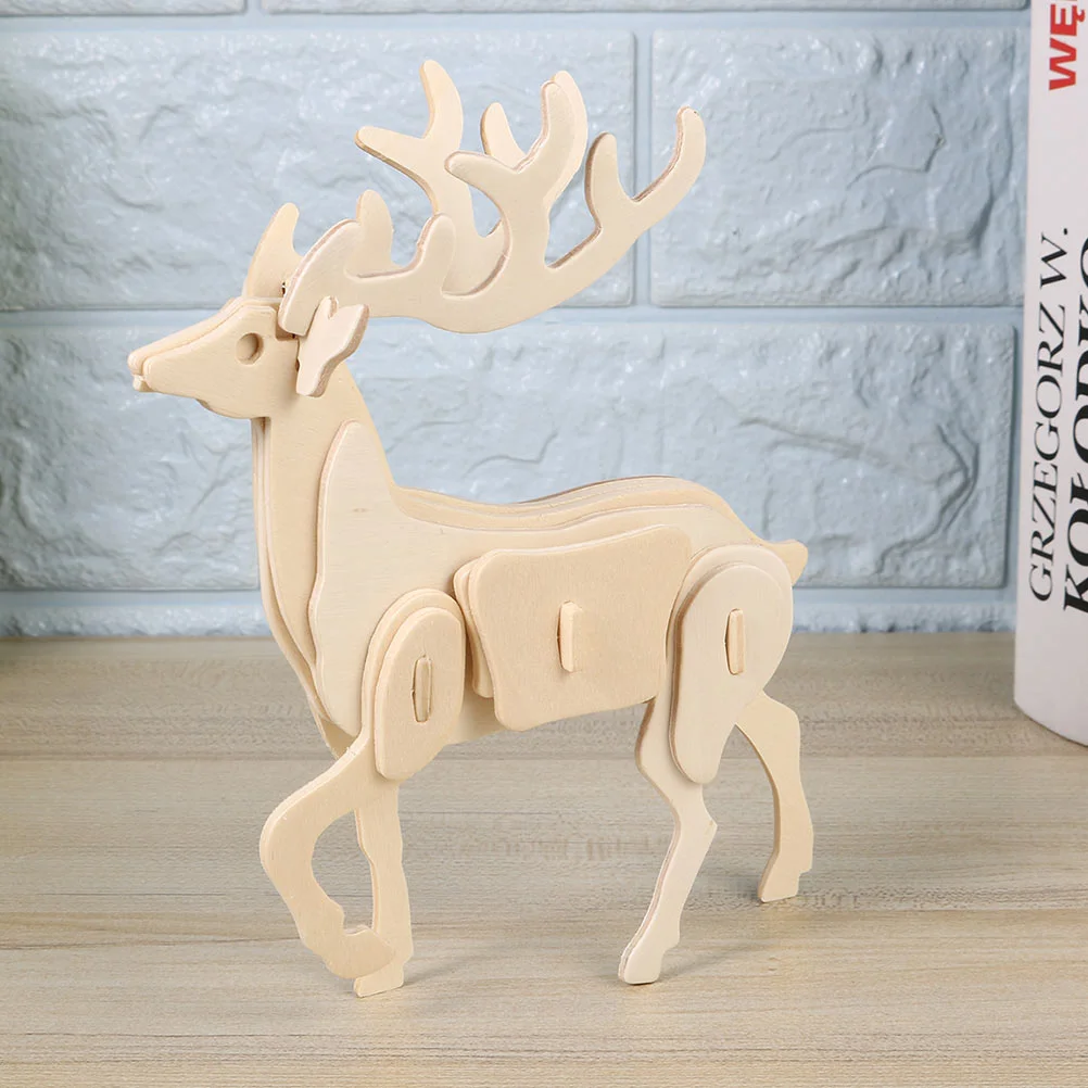 

2Pcs Wooden Puzzle Model Animals Assemble Puzzle for Kids Gift