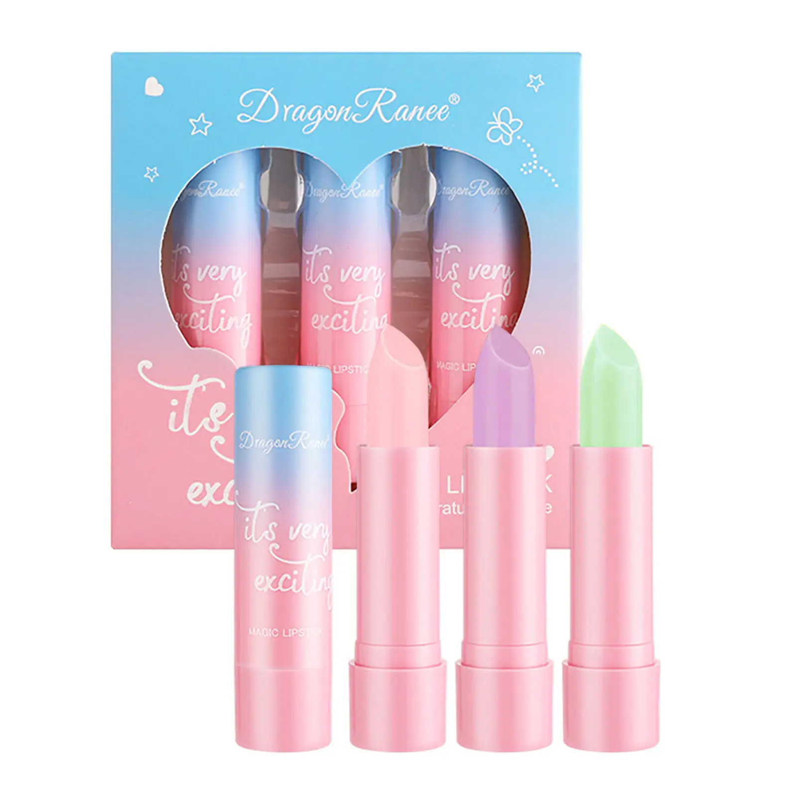 

Губная помада для ухода за губами 3 шт. стойкий гидратационный бальзам для губ с изменением цвета при температуре блеск для губ не выцветает ...