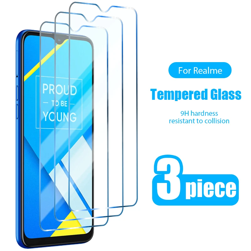 

3PCS Tempered Glass for Realme 8 7 Pro GT Neo C3 C21 C11 5G Screen Protector for Realme C25 C12 C17 C2 C20 Protective Glass