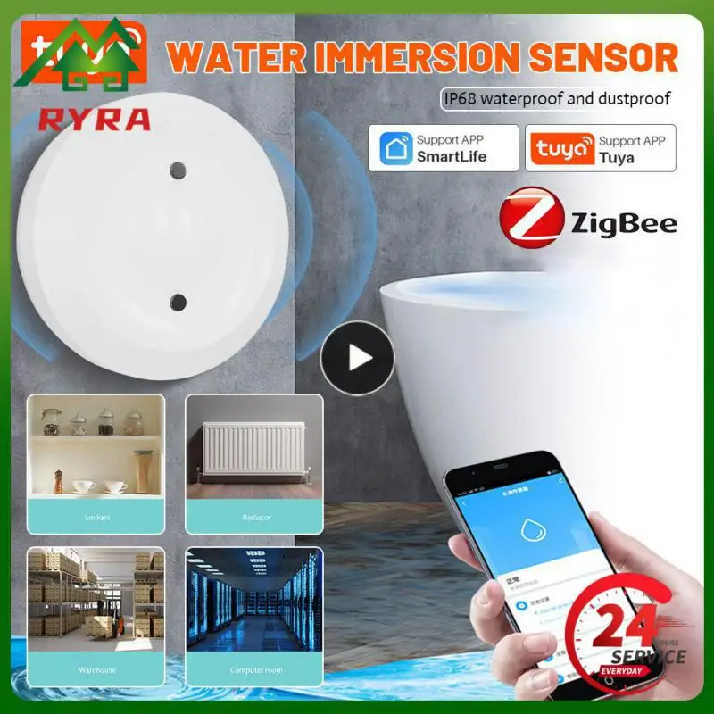 

Water Sensor Tuya Long Battery Life Flood Sensor App Remote Monitoring Real-time Detection Water Linkage Alarm Leakage Sensor