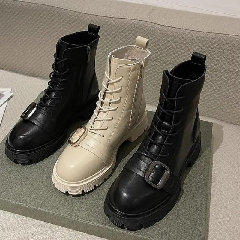 

Women Platform Boots Buckle Riding Motorcycle Punk Shoes Thicken Bottomed Winter Snow Ytmtloy Round Toe Botines De Mujer Sexy