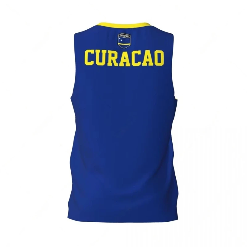 Флаг Кюрасао графические майки простые модные мужские и женские баскетбольные с