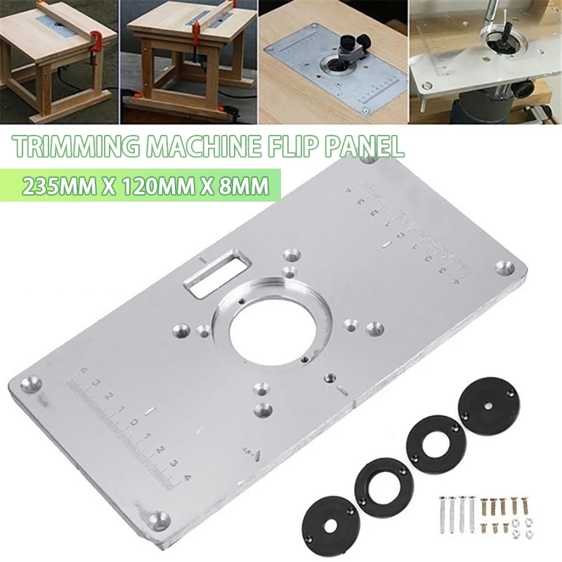 

235x120x8mm Multifunctional Aluminium Router Table Trimming Machine Flip Panel Woodworking Router Guide Table Insert Plate