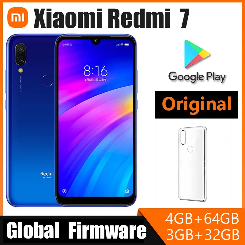 

Xiaomi Redmi 7 Cellphone,Original Redmi7 Smartphone ,Googleplay Google Store Android Cell Phone Fingerprint Dual SIM