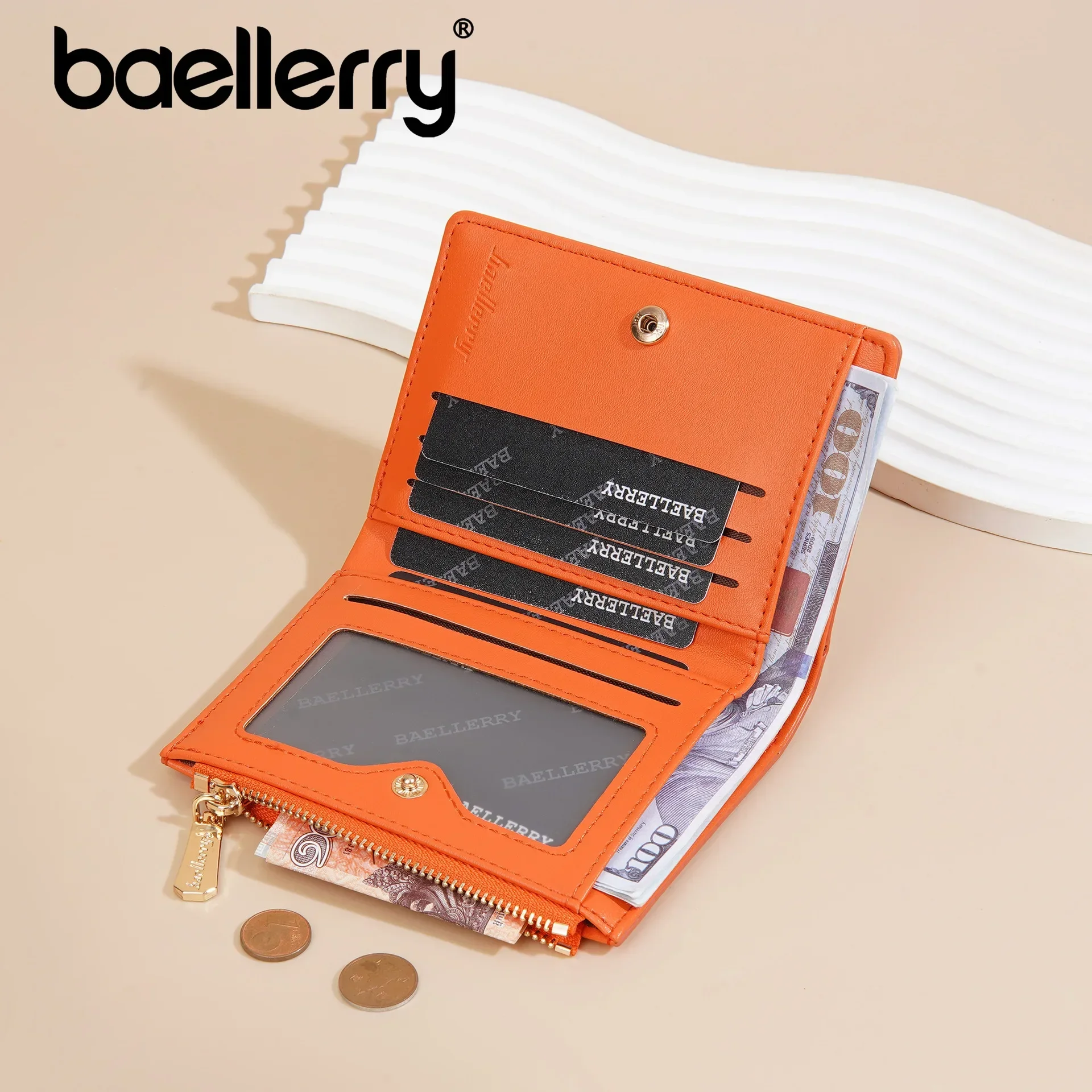 Модный простой короткий кошелек для женщин сумка из искусственной кожи на молнии