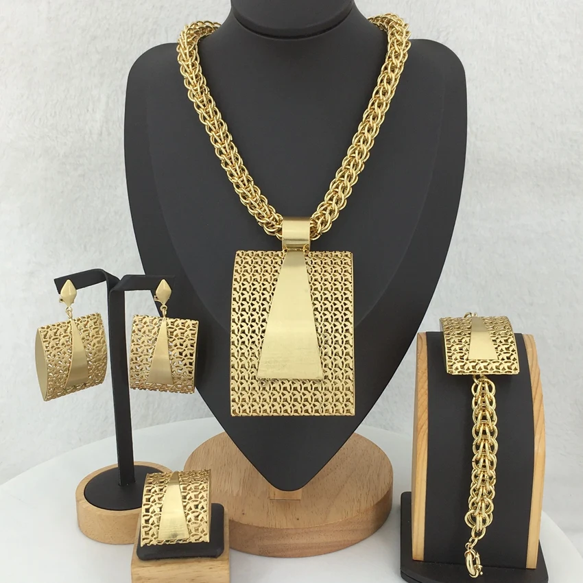 

Yuminglai Dubai Jewelry Set 18 k Gold Jewelry Brazilian Gold Jewelry Italian Gold Jewelry Set FHK12863