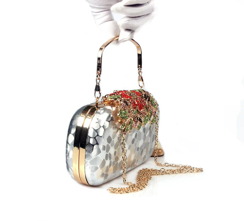 2024 роскошный цветок кристалл куб воды вечерние клатчи со стразами свадебные