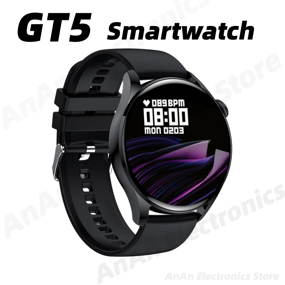 

New GT5 Men's Smartwatch 1.28"HD Screen Bluetooth Call Sports Fitness GPS Tracker NFC Waterproof Women's Smart Watch for Xiaomi