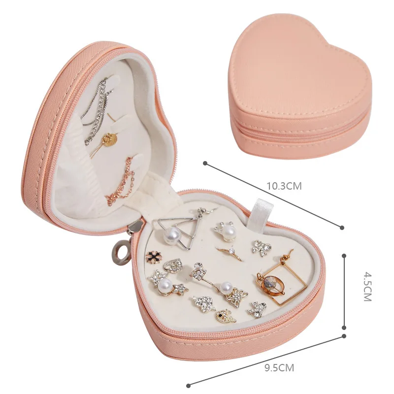 High-end Heart Jewelry Box and Bag Decoration Storage Box Earrings Earrings Earrings Bracelet Storage Box Jewelry Bag Small